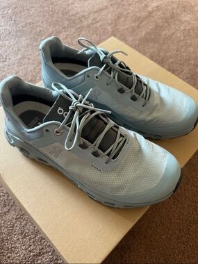 On Running women Cloud Waterproof Shoes- Light Blue Gray
